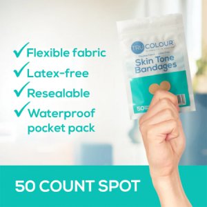 Adhesive Strip Tru-Colour   Fabric Spot Beige Sterile