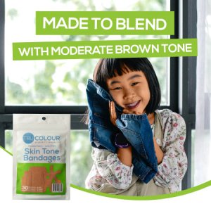 Adhesive Strip Tru-Colour   Assorted Sizes Fabric Rectangle / Spot / Patch / Fingertip / Knuckle Olive Sterile