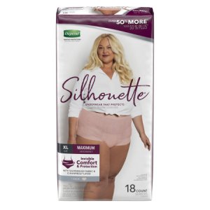 Female Adult Absorbent Underwear Depend   Silhouette   Pull On with Tear Away Seams X-Large Disposable Heavy Absorbency