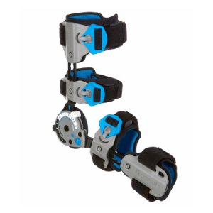 Post-Op Elbow Brace Rebound   One Size Fits Most D-Ring / Hook and Loop Strap Closure Left Arm Black / Blue / Gray