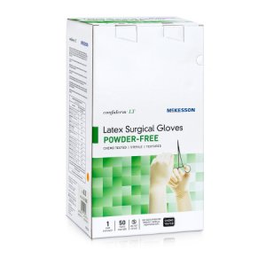 Surgical Glove Confiderm   LT Size 8.5 Sterile Latex Standard Cuff Length Fully Textured Ivory Chemo Tested