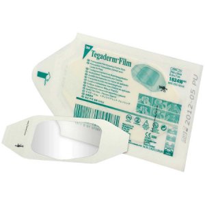 Transparent Film Dressing 3M    Tegaderm    Rectangle 4 X 4-3/4 Inch Frame Style Delivery With Label Sterile