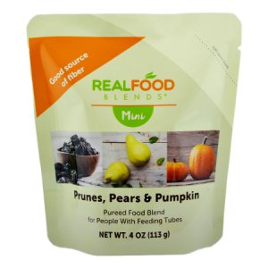 Tube Feeding Formula Real Food Blends   Mini 4 oz. Pouch Ready to Use Mini Prunes / Pears / Pumpkin Flavor Adult / Child