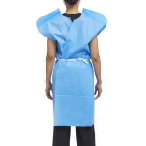 Patient Exam Gown McKesson One Size Fits Most Blue Disposable