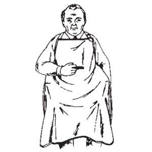 Smoker's Apron No-Flame    One Size Fits Most Pullover Style White Reusable