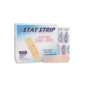 Adhesive Strip American   White Cross Stat Strip   3/4 X 3 Inch Plastic Rectangle Tan Sterile