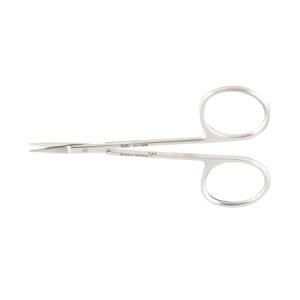 Iris Scissors Vantage   4-1/8 Inch Length Office Grade Stainless Steel Finger Ring Handle Straight Blade Sharp Tip / Sharp Tip