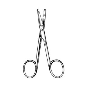 Suture Scissors Sklar   Spencer 3-1/2 Inch Length OR Grade Stainless Steel NonSterile Finger Ring Handle Straight Blunt Tip / Blunt Tip