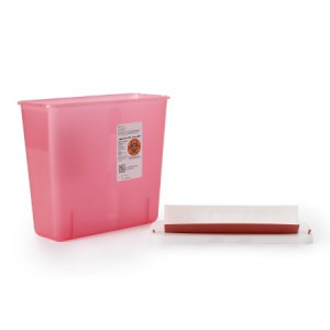 Sharps Container In-Room    11 H X 10-3/4 W X 4-3/4 D Inch 1.25 Gallon Translucent Red Base / Translucent Lid Horizontal Entry
