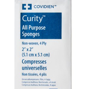 Nonwoven Sponge Curity    Polyester / Rayon 4-Ply 2 X 2 Inch Square NonSterile