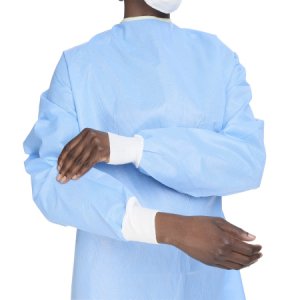 Non-Reinforced Surgical Gown with Towel ULTRA Large Blue Sterile AAMI Level 3 Disposable