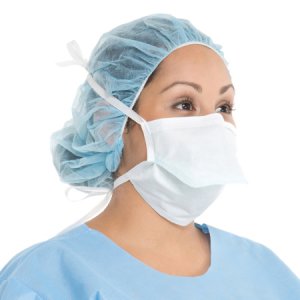 Surgical Mask Halyard Duckbill Tie Closure One Size Fits Most Green NonSterile Not Rated Adult