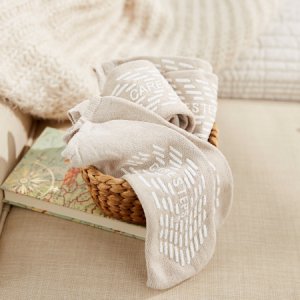 Slipper Socks Care-Steps   Large Tan Above the Ankle