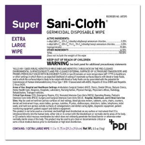 Super Sani-Cloth   Surface Disinfectant Cleaner Premoistened Germicidal Manual Pull Wipe 50 Count Individual Packet Alcohol Scent NonSterile