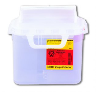 Sharps Container BD    Gardian 11-7/10 H X 16-3/5 W X 4-1/2 D Inch 5.4 Quart Pearl Base / Pearl Lid Horizontal Entry
