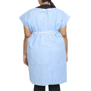 Patient Exam Gown Large / X-Large Blue Disposable