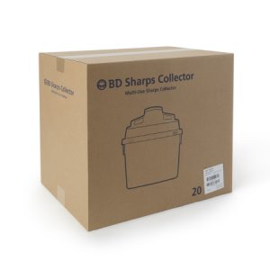 Sharps Container BD    11-1/2 H X 12-4/5 W X 8-4/5 D Inch 14 Quart Red Base / Clear Lid Vertical Entry
