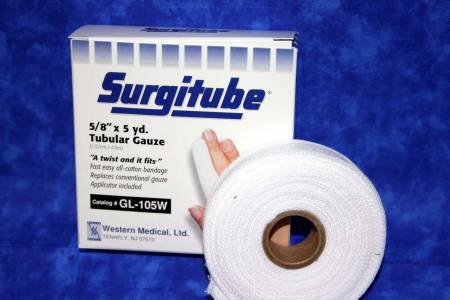 Tubular Retainer Dressing Surgitube   Cotton 5/8 Inch X 5 Yard Size 1 White Small Finger / Toe NonSterile