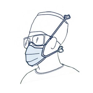 Surgical Mask Anti-fog Foam Pleated Tie Closure One Size Fits Most Blue NonSterile Not Rated Adult