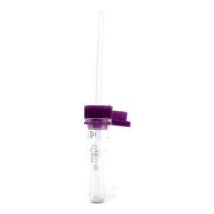 Safe-T-Fill   Capillary Blood Collection Tube Whole Blood Tube K2 EDTA Additive 10.8 X 46.6 mm 200   L Purple Pierceable Attached Cap Plastic Tube