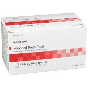 Alcohol Prep Pad McKesson 70% Strength Isopropyl Alcohol Individual Packet Large Sterile
