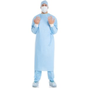 Fabric-Reinforced Surgical Gown with Towel ULTRA X-Large Blue Sterile ASTM D4966 Disposable