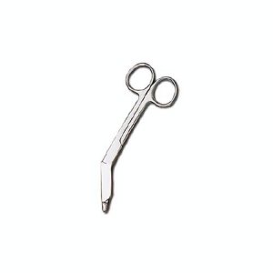 Bandage Scissors ADC   Lister 5-1/2 Inch Length Floor Grade Stainless Steel NonSterile Finger Ring Handle Angled Blunt Tip / Blunt Tip