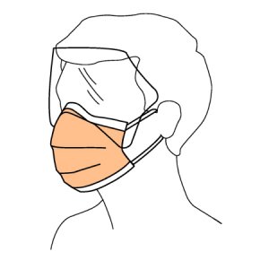 Procedure Mask with Eye Shield FluidShield Anti-fog Foam Pleated Earloops One Size Fits Most Orange NonSterile ASTM Level 3 Adult