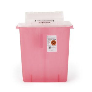 Sharps Container SharpStar    In-Room    16-1/2 H X 13-3/4 W X 6 D Inch 3 Gallon Translucent Red Base / Translucent Lid Horizontal Entry