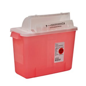Sharps Container SharpStar    In-Room    11-3/4 H X 13-3/4 W X 6 D Inch 2 Gallon Translucent Red Base / Translucent Lid Horizontal Entry