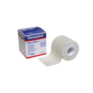 Elastic Adhesive Bandage Tensoplast   1 Inch X 5 Yard Medium Compression No Closure White NonSterile