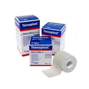 Elastic Adhesive Bandage Tensoplast   1 Inch X 5 Yard Medium Compression No Closure White NonSterile