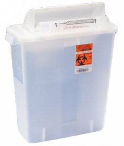 Sharps Container SharpStar    In-Room    16-1/2 H X 13-3/4 W X 6 D Inch 3 Gallon Translucent Red Base / Translucent Lid Horizontal Entry