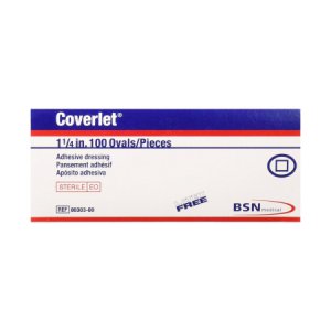 Adhesive Spot Bandage Coverlet   1-1/4 Inch Fabric Oval Tan Sterile