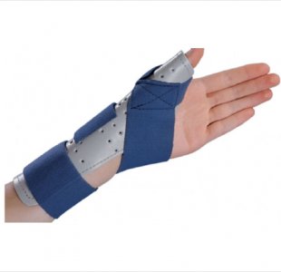 Thumb Splint ThumbSPICA    Adult Large / X-Large Hook and Loop Strap Closure Left or Right Hand Blue / Gray