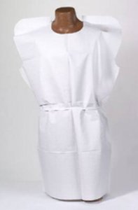 Patient Exam Gown TIDI   Medium White Disposable