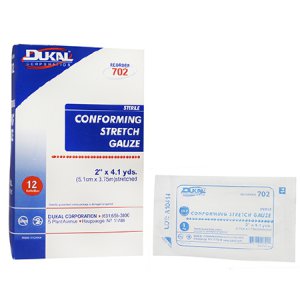 Conforming Bandage Dukal    Polyester / Rayon 1-Ply 2 Inch X 4-1/10 Yard Roll Shape Sterile