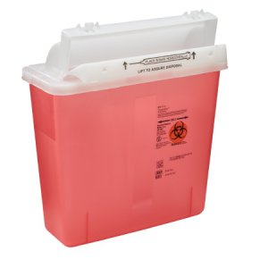 Sharps Container SharpStar    In-Room    12-1/2 H X 5-1/2 D X 10-3/4 W Inch 1.25 Gallon Translucent Red Base / Translucent Lid Horizontal Entry