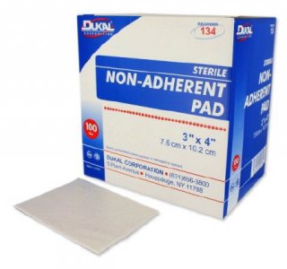 Non-Adherent Dressing Dukal    Rayon / Polyester 3 X 4 Inch Sterile