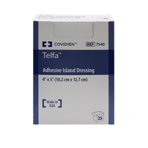 Adhesive Dressing Telfa    4 X 5 Inch Nonwoven Rectangle White Sterile