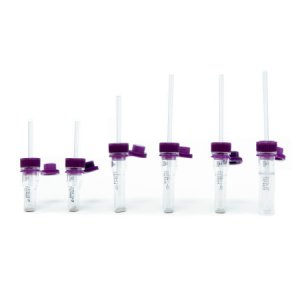 Safe-T-Fill   Capillary Blood Collection Tube Whole Blood Tube K2 EDTA Additive 1.1 mm Diameter 125   L Purple Pierceable Attached Cap Plastic Tube