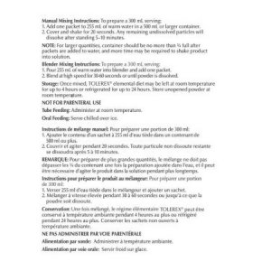 Elemental Oral Supplement / Tube Feeding Formula Tolerex   Unflavored 2.82 oz. Individual Packet Powder