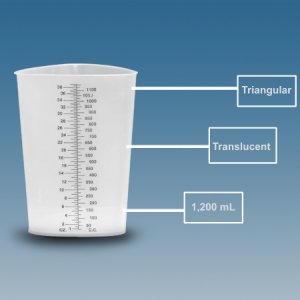 Graduated Beaker Plasti-Grad   Triangular Polypropylene 1,200 mL