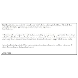 Oral Swabstick Toothette   Plus Foam Tip Sodium Bicarbonate