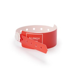 Identification Wristband Sentry   SuperBand   Alert Band Permanent Snap Allergy Alert