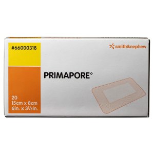 Adhesive Dressing Primapore 3-1/8 X 6 Inch Polyester Rectangle White Sterile