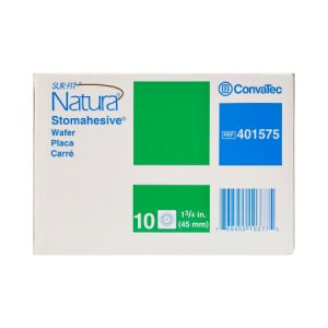 Ostomy Barrier Sur-Fit Natura   Trim to Fit, Extended Wear Stomahesive   Without Tape Sur-Fit   Natura   System Hydrocolloid 1 to 1-1/4 Inch Opening 4 X 4 Inch