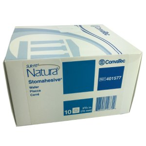 Ostomy Barrier Sur-Fit Natura   Trim to Fit, Standard Wear Stomahesive   Without Tape 70 mm Flange Sur-Fit Natura   System Hydrocolloid 1-7/8 to 2-1/2 Inch Opening 5 X 5 Inch