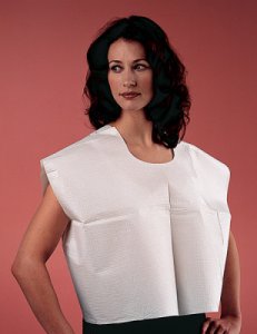 Exam Cape Tidi   White One Size Fits Most Front / Back Opening Without Closure Unisex