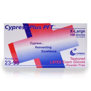 Exam Glove Cypress Plus   PFT X-Large NonSterile Latex Standard Cuff Length Fully Textured Ivory Not Rated